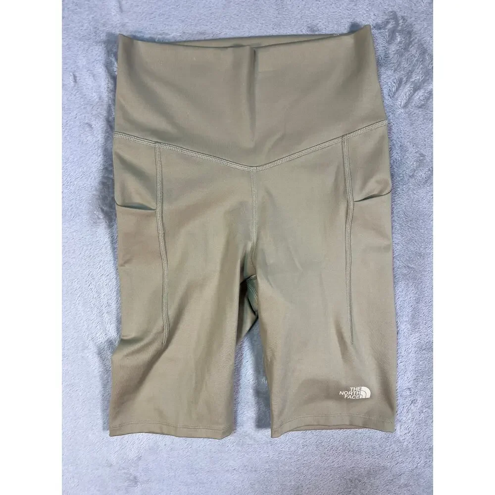 The North Face Khaki Shorts Biker Womens Small Hiking Activewear Athleisure - Picture 4 of 6